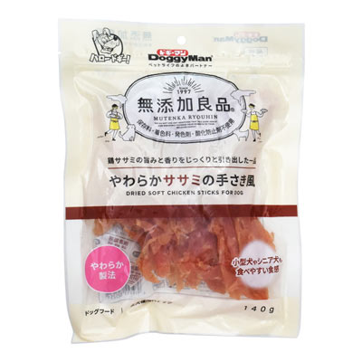 ドギーマン 無添加良品 やわらかササミの手さき風 140g