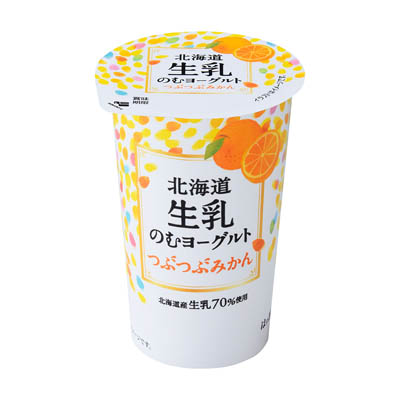 北海道乳業　生乳のむヨーグルトつぶつぶみかん