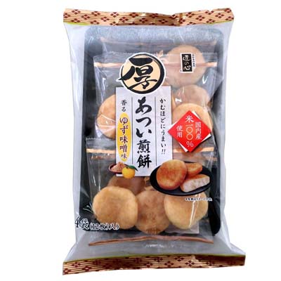 丸彦製菓　あつい煎餅　香るゆず味噌味　12枚