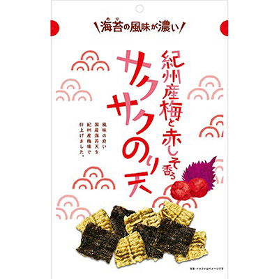 まるか 紀州産梅と赤しそ香るサクサクのり天 65g