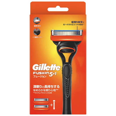 ジレット　フュージョンマニュアルホルダー　替刃２個付