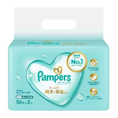 パンパース　肌へのいちばんおしりふき　５６枚×２コ