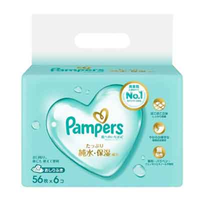 パンパース　肌へのいちばんおしりふき　５６枚×６コ
