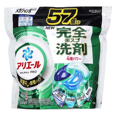 P&G　アリエール　ジェルボールプロ　部屋干しつめかえ用　57個入