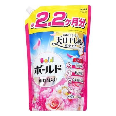 P&G　ボールドジェル　華やかおひさまとプレミアムブロッサムの香り　つめかえ用　1.58ｋｇ