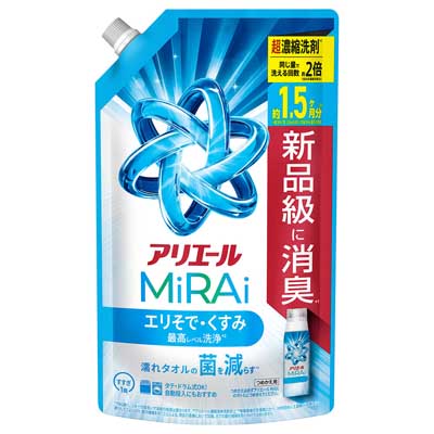 P&G　アリエールMiRAi洗浄プラス　つめかえ用　480ｇ