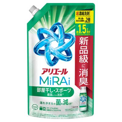 P&G　アリエールMiRAi消臭プラス　つめかえ用　480ｇ