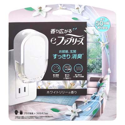 P&G　eファブリーズ　ホワイトリリーの香り　本体+つけかえ1回分　1セット