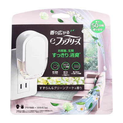 P&G　eファブリーズ　すずらん＆グリーンブーケの香り　本体+つけかえ1回分　1セット