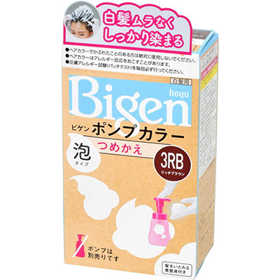 ビゲン　ポンプカラー　泡タイプ　つめかえ　３ＲＢ（リッチブラウン）