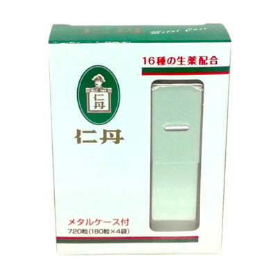 森下仁丹　仁丹　メタルケース付　180粒×4袋