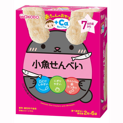 和光堂 赤ちゃんのおやつ+Ca カルシウム小魚せんべい  ２枚×６袋入