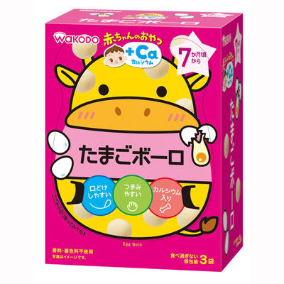 和光堂 赤ちゃんのおやつ+Ca カルシウムたまごボーロ 3袋入