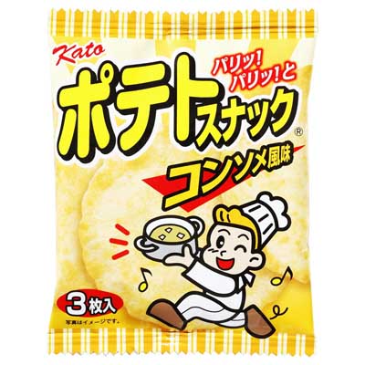 かとう製菓　ポテトスナック　コンソメ風味　3枚入