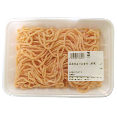 【グラム売】国産若どりももむねひき肉（解凍）　大　約340ｇ