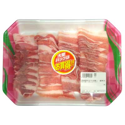 【グラム売】国産豚肉ばら切落し　（超特大）　約370ｇ