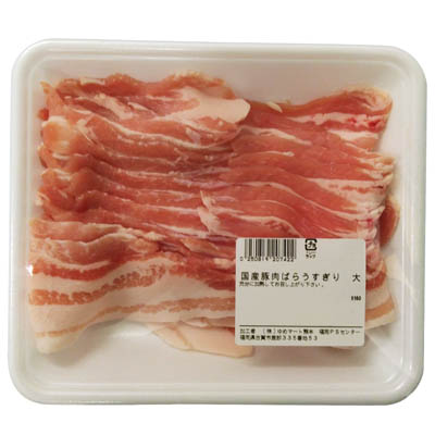 【グラム売】国産豚肉　ばらうすぎり　大　約240ｇ