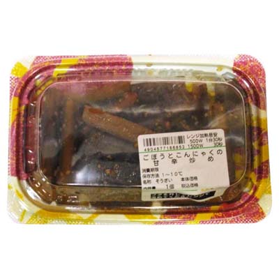 ごぼうとこんにゃくの甘辛炒め