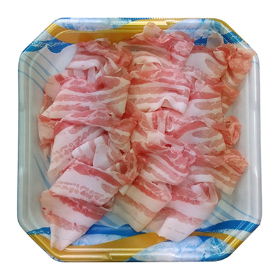 【グラム売】国産もち豚バラしゃぶしゃぶ用　約180ｇ
